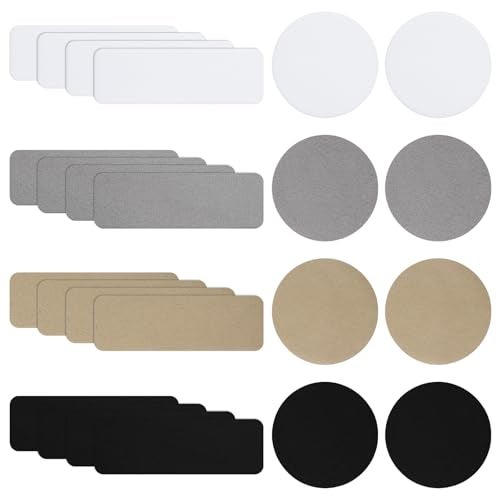 Zyghjort 24 PCS Shoe Patches for Holes, 4 Colors Rectangular Round Shoe Heel Repair Repair Patch Self Adhesive Heel Repairs Kit Shoes Hole Repairs Patch Kit for Sneakers Mesh Leather Shoes - Image 1