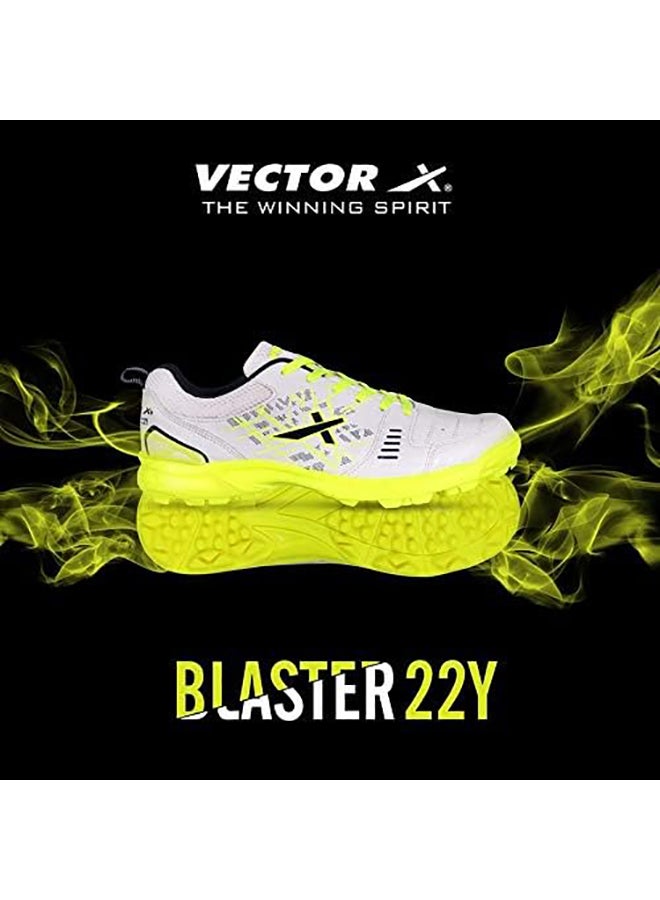 Vector X Blaster-22 Yards Cricket Shoes (White/Green, 5 UK) | for Men | Adult |Synthetic - Image 3