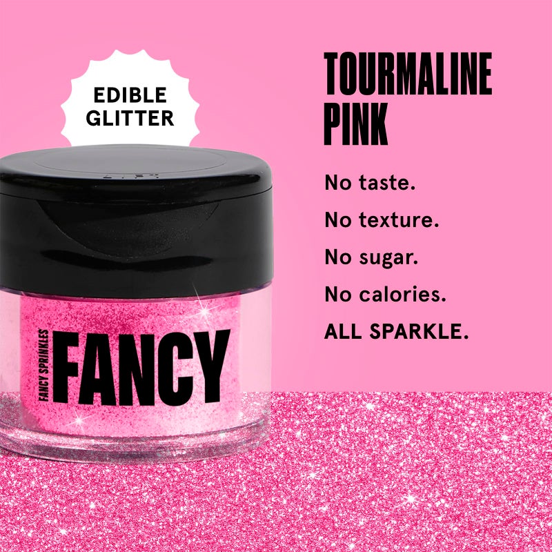 Fancy Sprinkles غبار لامع فاخرة باللون الوردي التورماليني، غبار غذائي فاخر 100%، لإضافة لمسة لامعة للطعام والمشروبات بدون طعم أو قوام (4 جرام) - Image 2