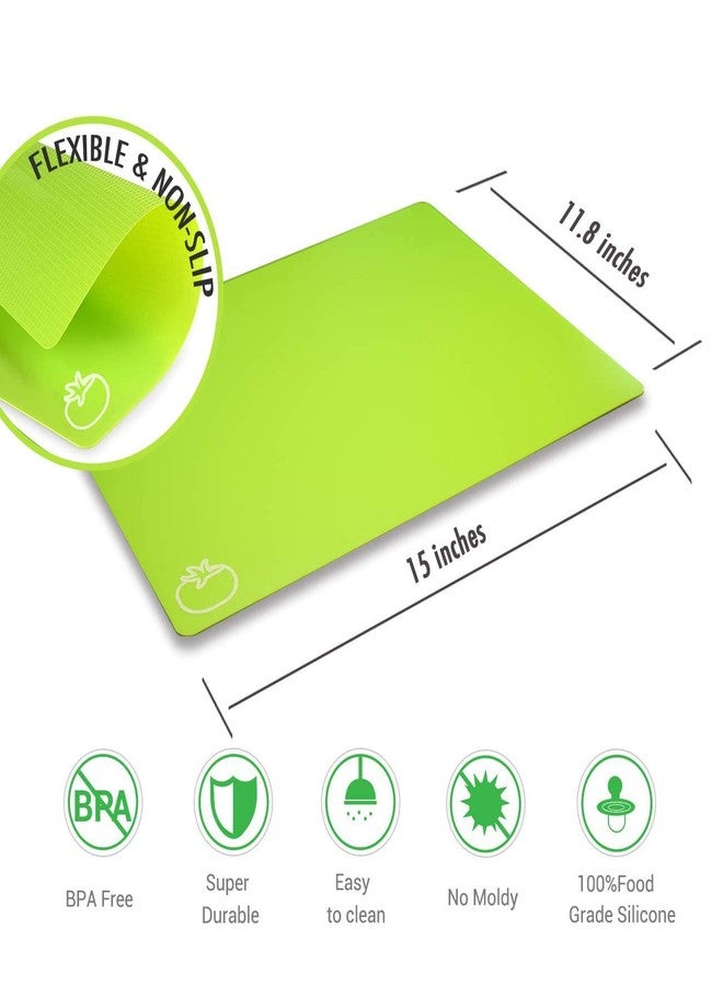 Fotouzy Cutting Board Mats Flexible Plastic Colored Mats with Food Icons, Fotouzy BPA-Free, Non-Porous, Anti-skid back and Dishwasher Safe, Set of 7 Rainbow - 7 Pieces - Image 4