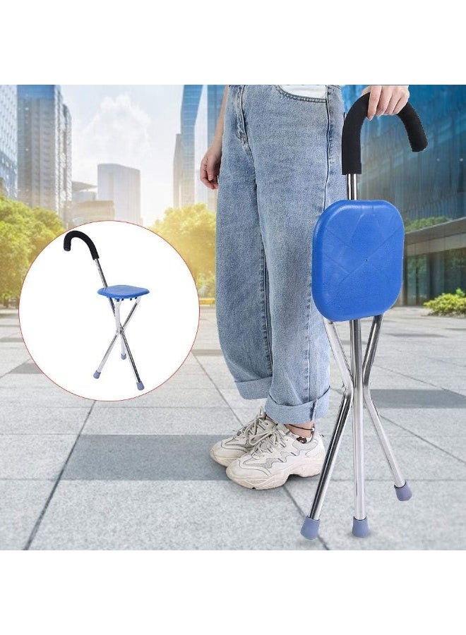 عكاز مع مقعد، كرسي مشي، عكاز متعدد الوظائف، قابل للطي، مانع للانزلاق. - Image 5