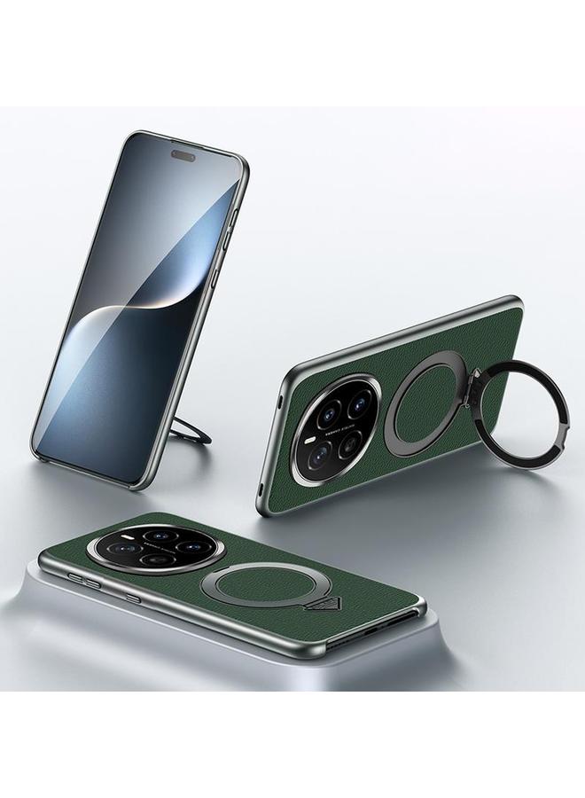 SULADA Case For Honor Magic7 Top Grain Leather MagSafe Magnetic Holder Phone Case - Image 1