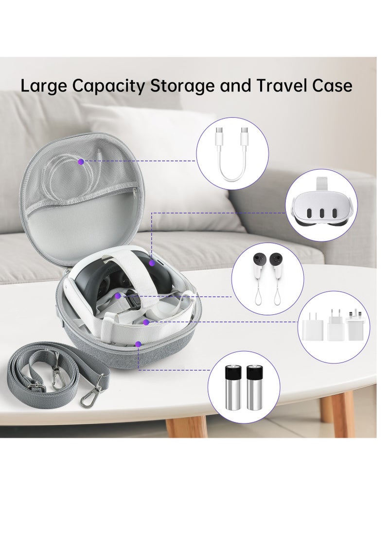 Generic Waterproof Hard Case for Meta Oculus Quest 3 VR Gaming Headset and Touch Controllers Shockproof Carrying Bag Organizer Case with Mesh Pocket Suitable for Travel and Home Storage  - Image 3