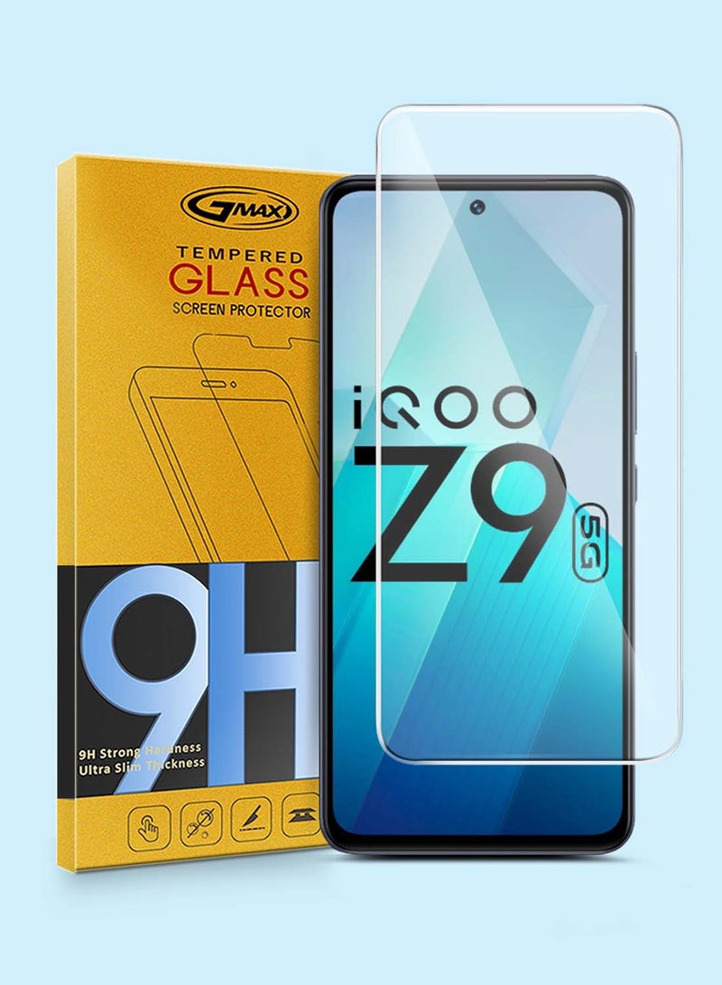 GMAX Vivo iQOO Z9 5G 2024 GMAX Premium Series Curved Edges 9H 2.5D Tempered Glass Screen Protector - Clear - Image 1