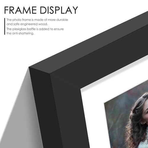 DUENPY 8x16 Collage Picture Frame, 5x7 Collage Picture Frame Displays Three 5x7 inch Photos, or 8x16 (Without Mat) for Available Horizontal Wall Mounting Display and Vertical, Black. - Image 5