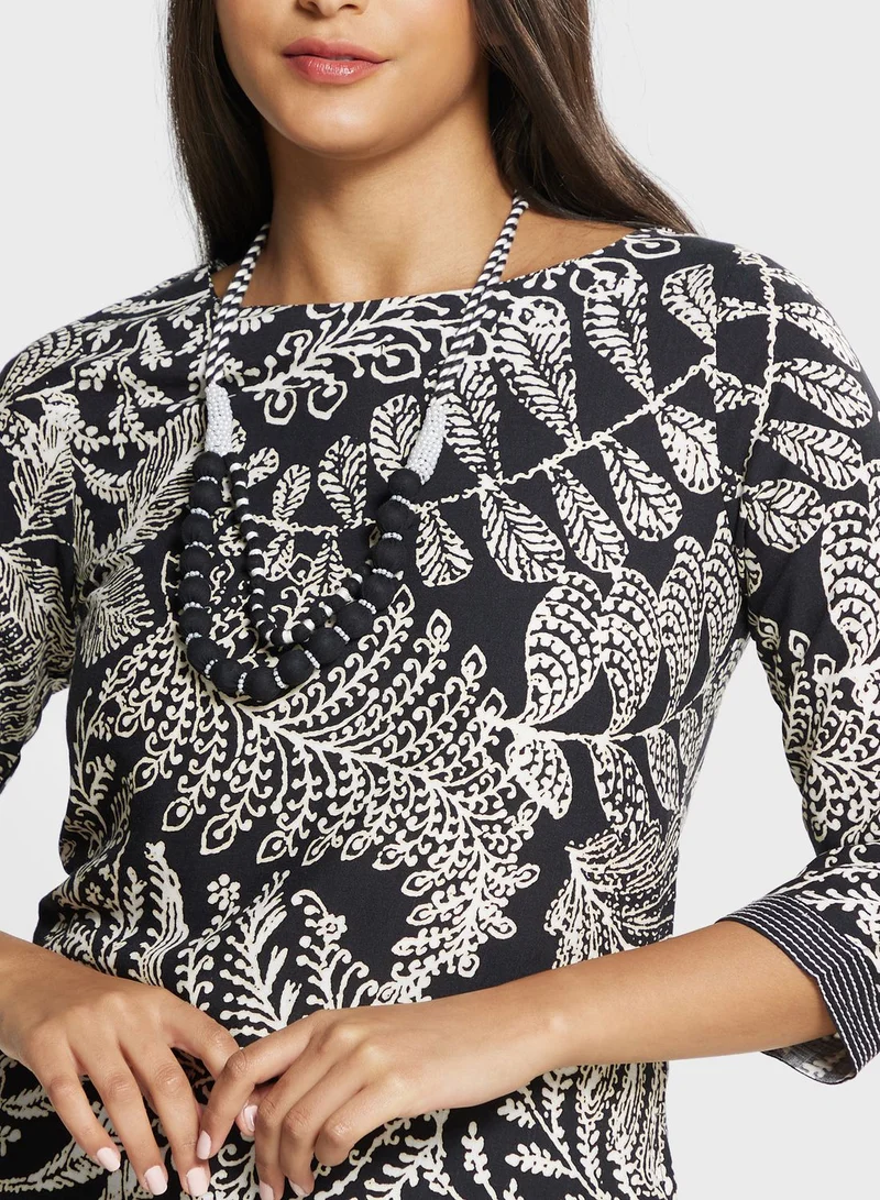 Biba Printed Kurti & Pants Set