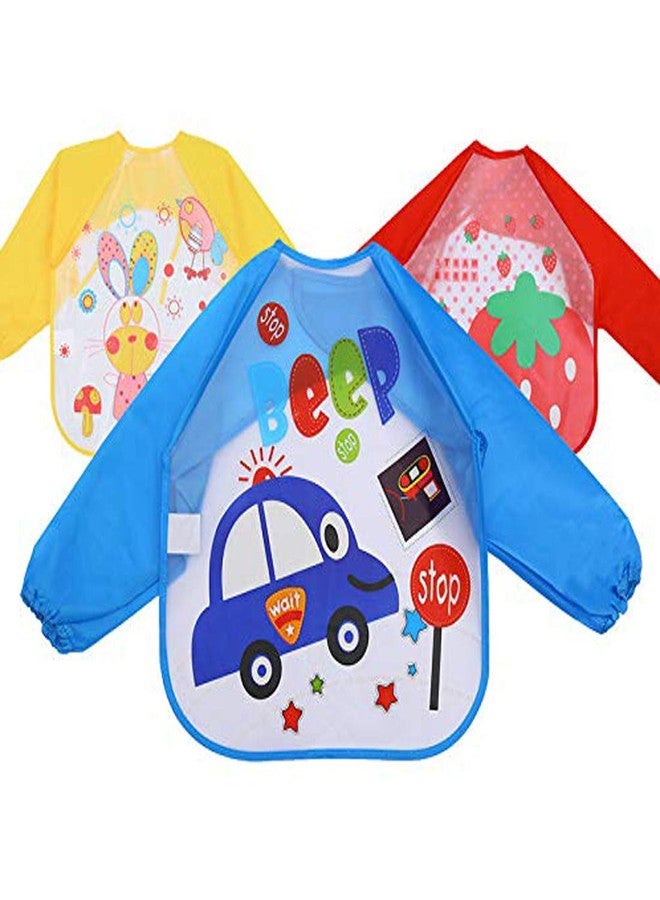 FOK 10 Pc Full Sleeves Waterproof Feeding Bib for Babies and Kids - Random Color