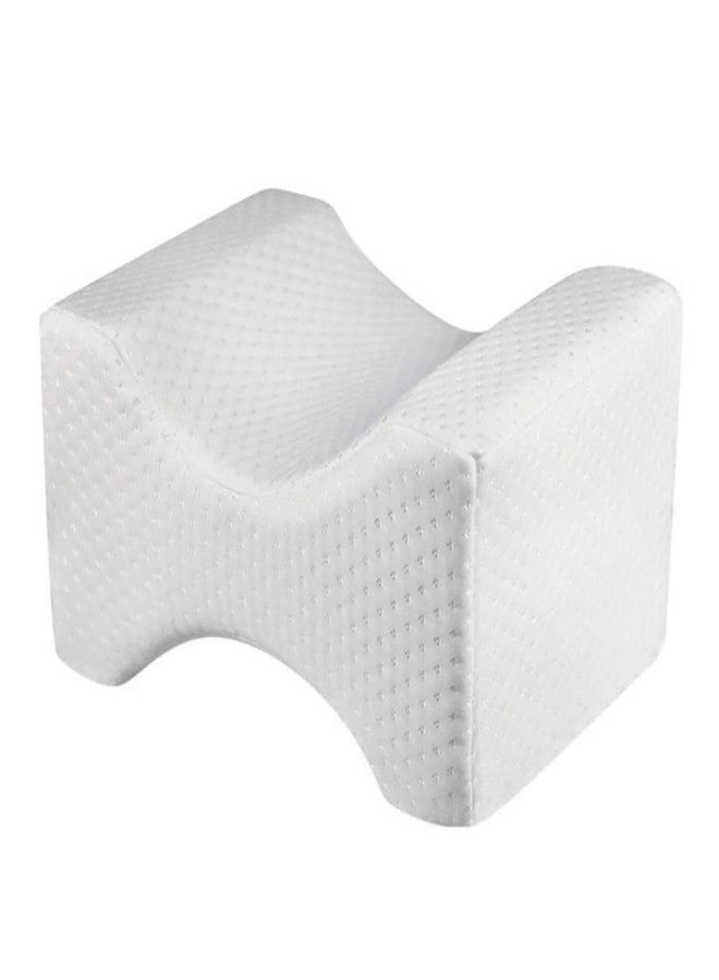 METRON- Leg & Knee Spacer Pillow for Side Sleepers | Helps in Back & Sciatic Nerve Pain Relief | During Pregnancy Helps in Leg Joint Pain | Soft Memory Foam | Color White - Image 1