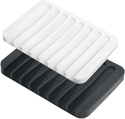 MVM ENTERPRISE Silicone Soap Holder, Soap Dish Stand Saver Tray Case for Shower & Sink Accessories, Set of 3 Pcs | Self Draining Drying Mat Silicone Soap Dish Holder Tray - Image 3