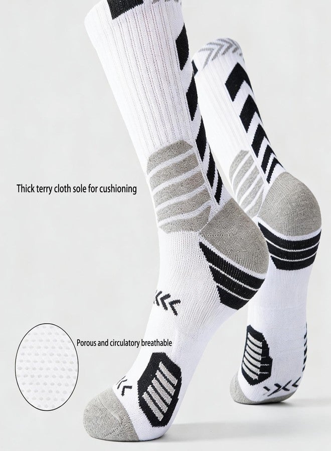 Running Socks Casual Athletic Compression Sport Basketball Socks for Men,4 Pairs Men's Thick Cushioned Socks - Image 3