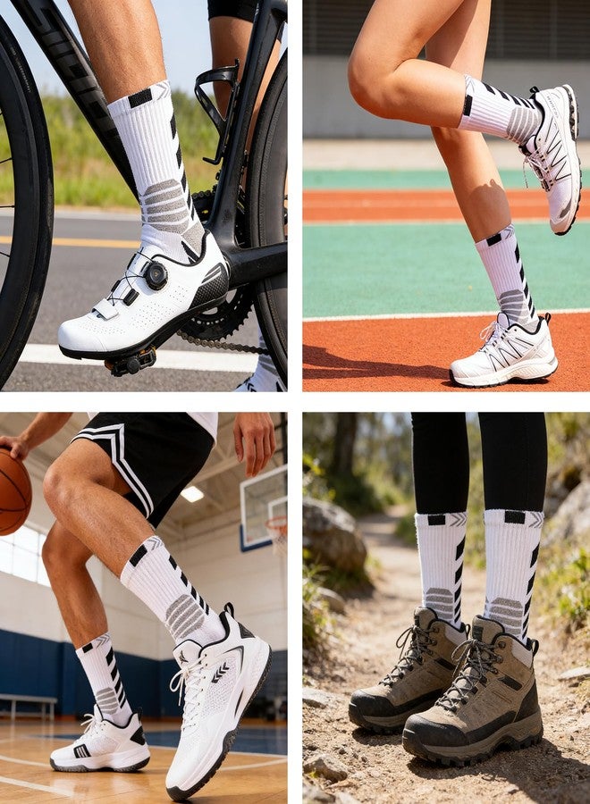 Running Socks Casual Athletic Compression Sport Basketball Socks for Men,4 Pairs Men's Thick Cushioned Socks - Image 2