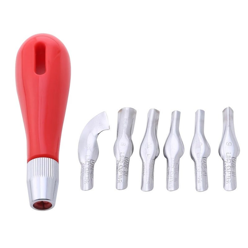 A Set Of Carving Tools For Beginners Portable Art Supply With Ergonomic Handle Red Ideal For Carving And Printmaking - Image 5