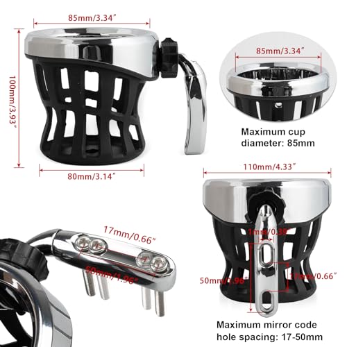 psler حامل كوب مشروبات للدراجات النارية من PSLER، مثبت على المقود، عالمي لدينا فاط بوب، تورينغ، رود جلايد، ستريت، إليكترا جلايد، سوفتيل 1996-حتى الآن، غولد وينغ GL1800 2018-حتى الآن - Image 2