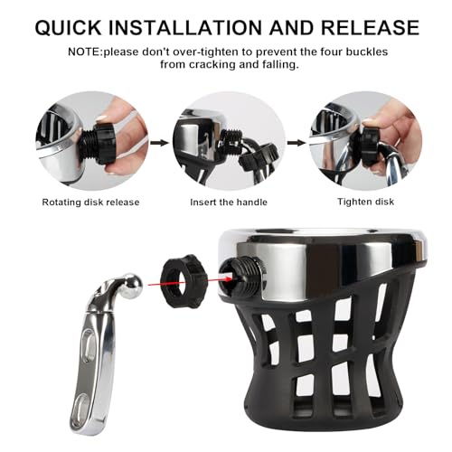 psler حامل كوب مشروبات للدراجات النارية من PSLER، مثبت على المقود، عالمي لدينا فاط بوب، تورينغ، رود جلايد، ستريت، إليكترا جلايد، سوفتيل 1996-حتى الآن، غولد وينغ GL1800 2018-حتى الآن - Image 3