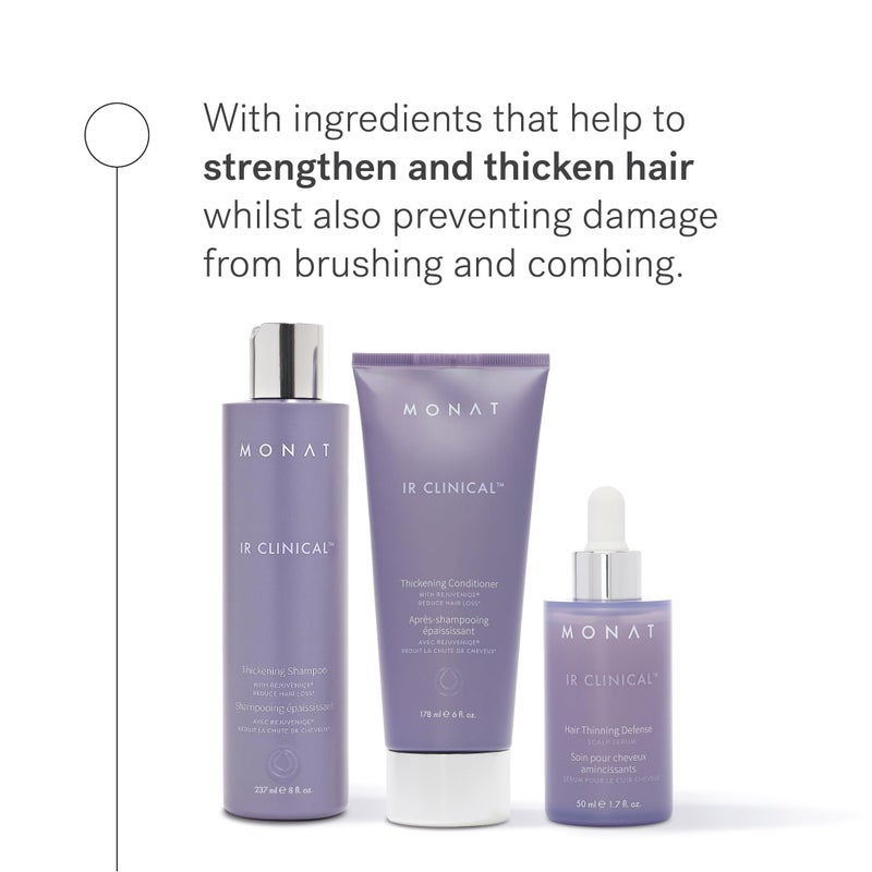 MONAT IR Clinical System â€“ Complete Hair Care Restoration Kit with Thickening Shampoo, Conditioner & Thinning Defense Serum â€“ Strengthens, Protects, & Revives Hair for Thicker, Fuller-Looking Results - Image 2