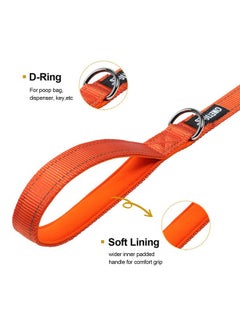 OneTigris OneTigris Handled No-Pull Dog Walking Leash Long Traffic Leads for Medium to Large Dogs (Orange, 6FT)  - Image 3