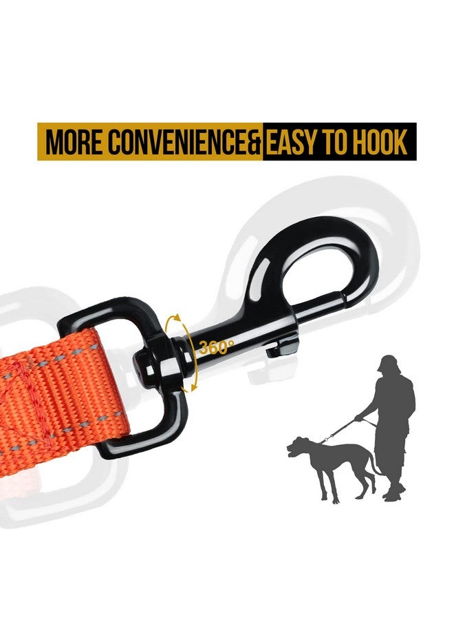 OneTigris Handled No-Pull Dog Walking Leash Long Traffic Leads for Medium to Large Dogs (Orange, 6FT) - Image 4