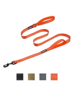 OneTigris OneTigris Handled No-Pull Dog Walking Leash Long Traffic Leads for Medium to Large Dogs (Orange, 6FT)  - Image 1