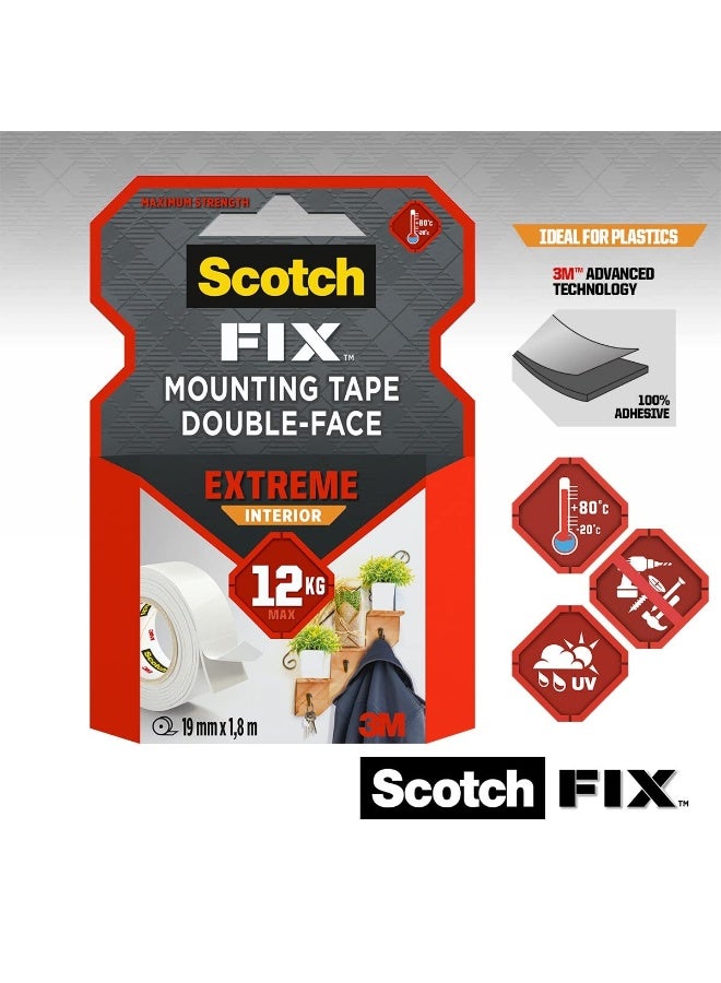 Scotch Mount Extreme Interior Tape 19mmx1.8m, 1 roll/pack - Image 2