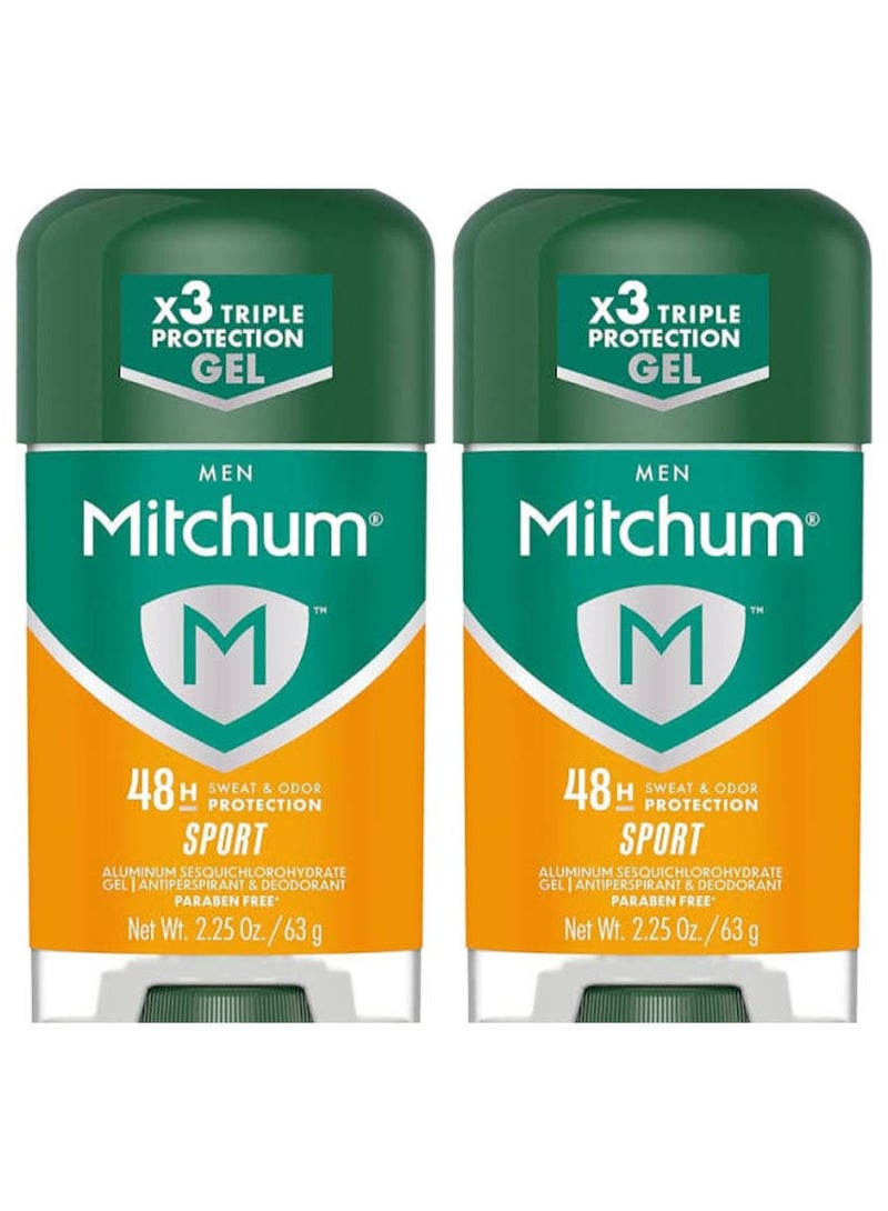 Men Sport Gel Antiperspirant Deodorant 63g 2pcs