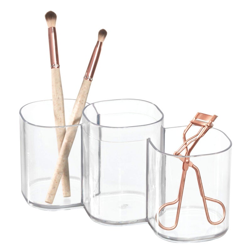 iDesign Trio Cup Vanity Cabinet Cosmetic Organizer The Clarity Collection  82 x 3 x 375 Clear