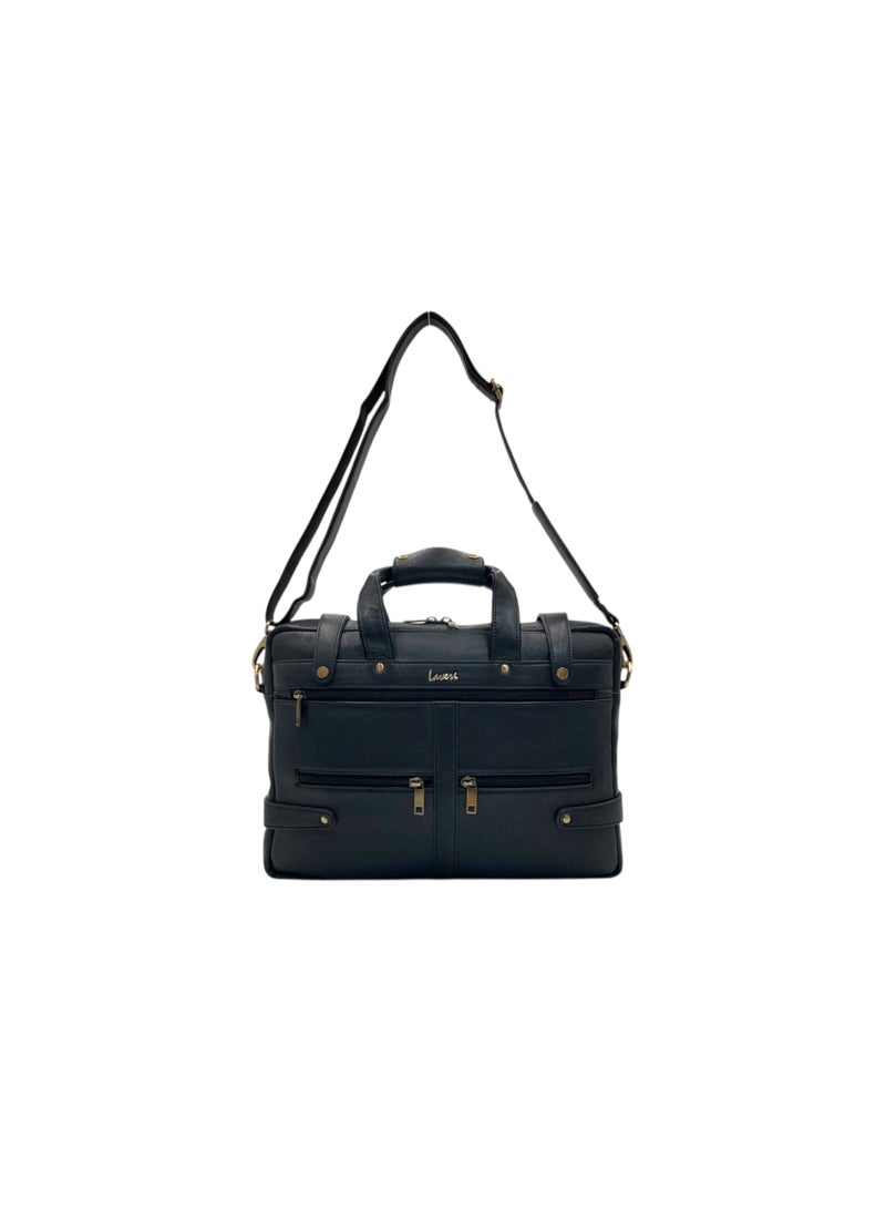 LAVERI LEATHER LAVERI Laptop Bag for Men - Leather Messenger Bag for Office - Fits up to 15 Inch Laptop - Shoulder Bag with Multiple Compartments - Executive Leather Bag for Work/Travel/Casual - 2872 - Image 3