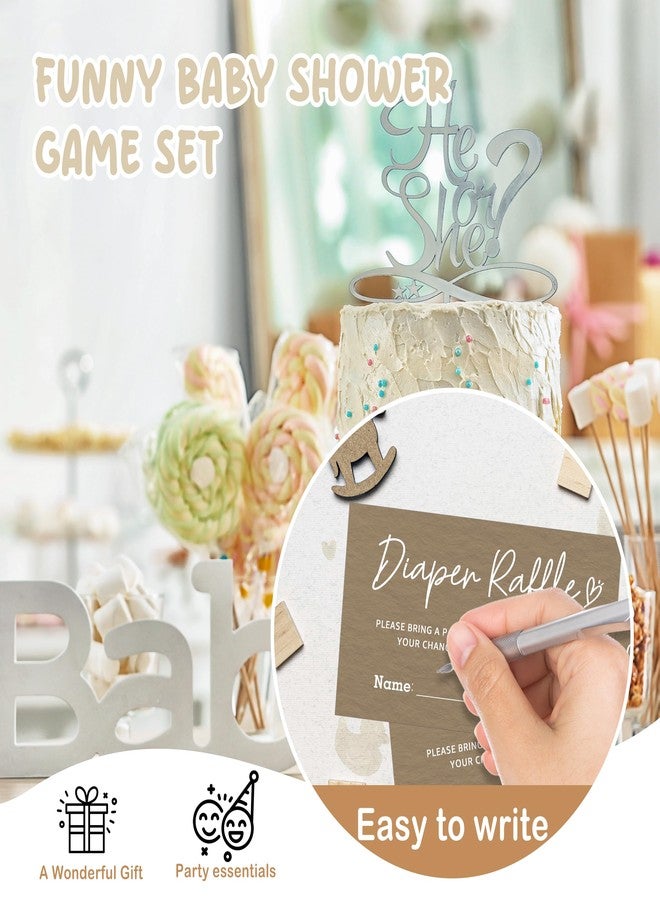 JUPXB Funny Brown Diaper Raffle Tickets Baby Shower Game Diaper Raffle Card for Gender Reveal Baby Shower Party Games Set of 50 Small 3.5" x 2" Enter to Win Drawing Prize for Guests - A22 - Image 4