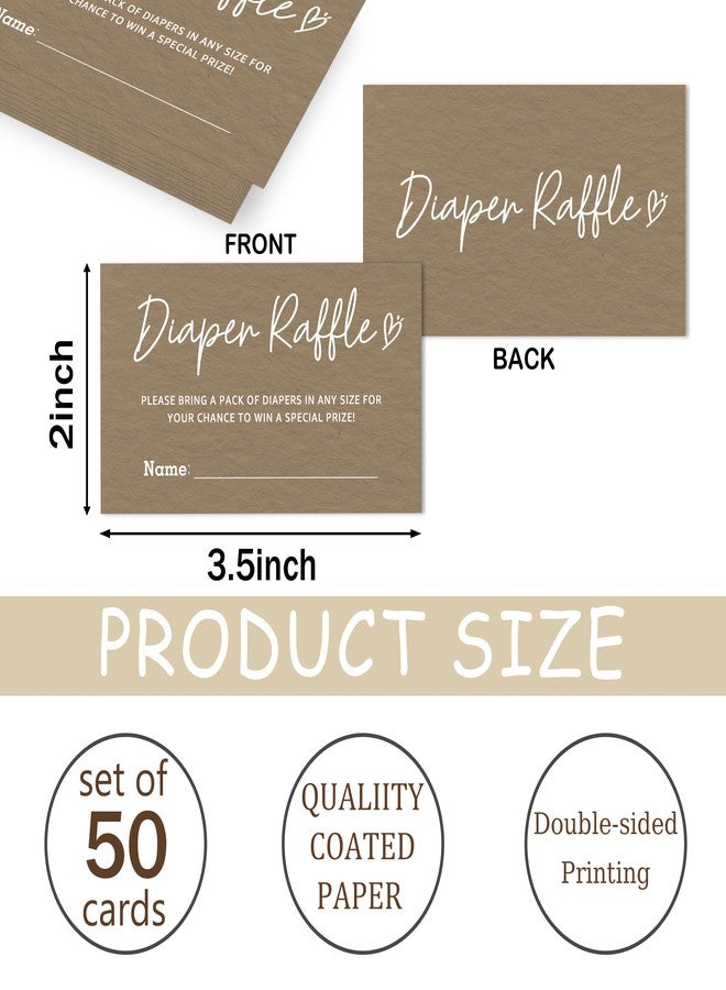 JUPXB Funny Brown Diaper Raffle Tickets Baby Shower Game Diaper Raffle Card for Gender Reveal Baby Shower Party Games Set of 50 Small 3.5" x 2" Enter to Win Drawing Prize for Guests - A22 - Image 2