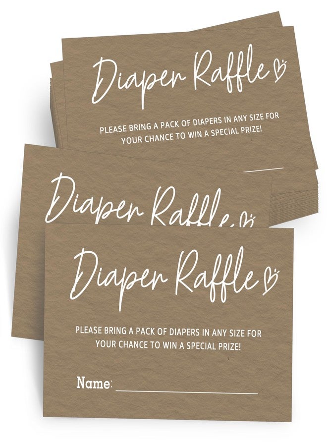 JUPXB Funny Brown Diaper Raffle Tickets Baby Shower Game Diaper Raffle Card for Gender Reveal Baby Shower Party Games Set of 50 Small 3.5" x 2" Enter to Win Drawing Prize for Guests - A22 - Image 1