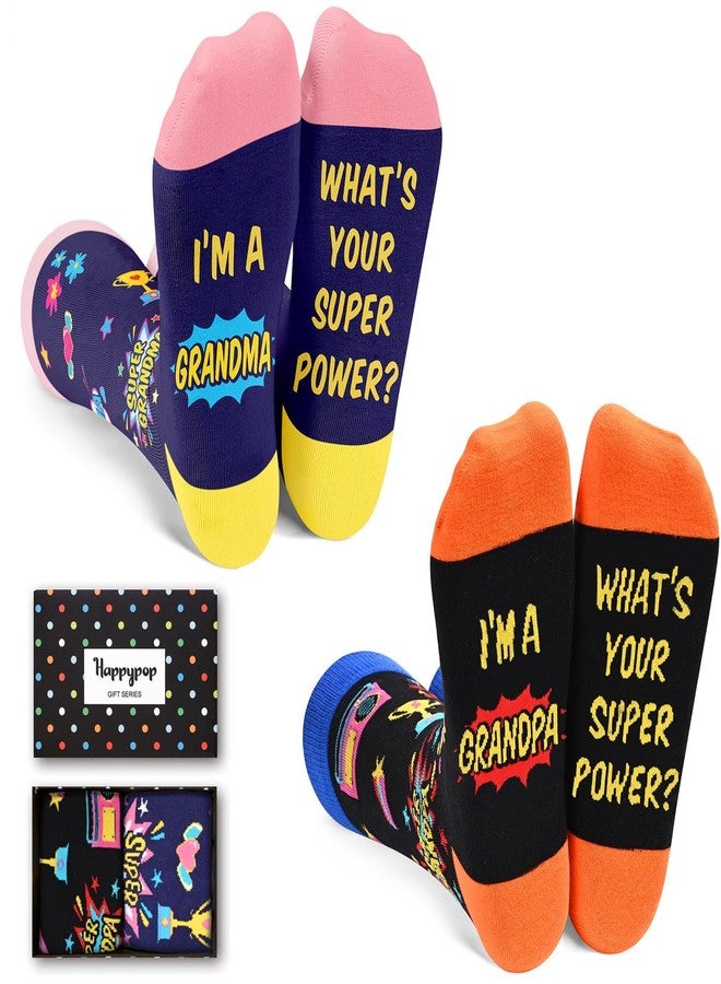 Happy Pop HAPPYPOP Gifts for Grandparents - Grandma and Grandpa Socks, Grandparents Gifts from Grandkids, Father Mothers Day Socks, Stocking Stuffers - Image 1