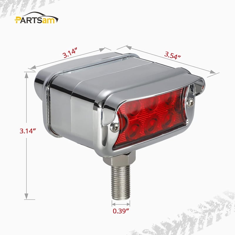 Partsam 2Pcs Double Face T-Mount Marker and Turn Signal Lights, Amber/Red 6 LED Dual Function - Image 4
