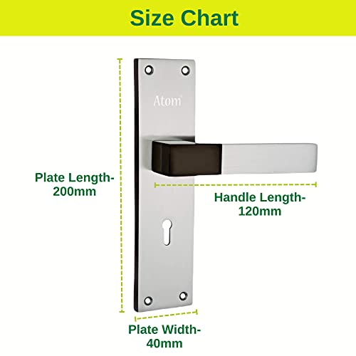 Atom Heavy Duty Door Lock for Home, Living Room, Main Door, Black Silver Finish | 3 Keys | 6 Lever Double Stage Lockset for House Hotel Office(WIH51KY) - Image 4