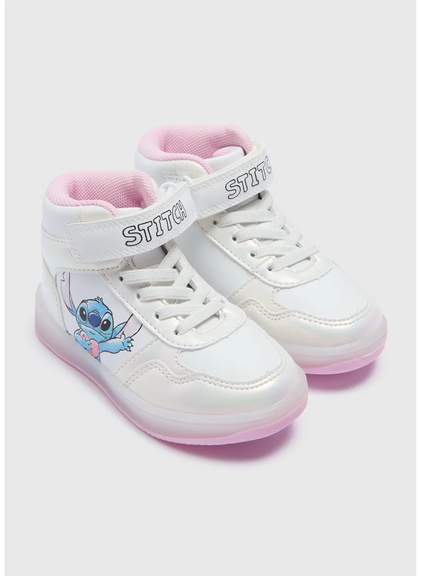Matalan Girls Disney Stitch White High Top Trainers
