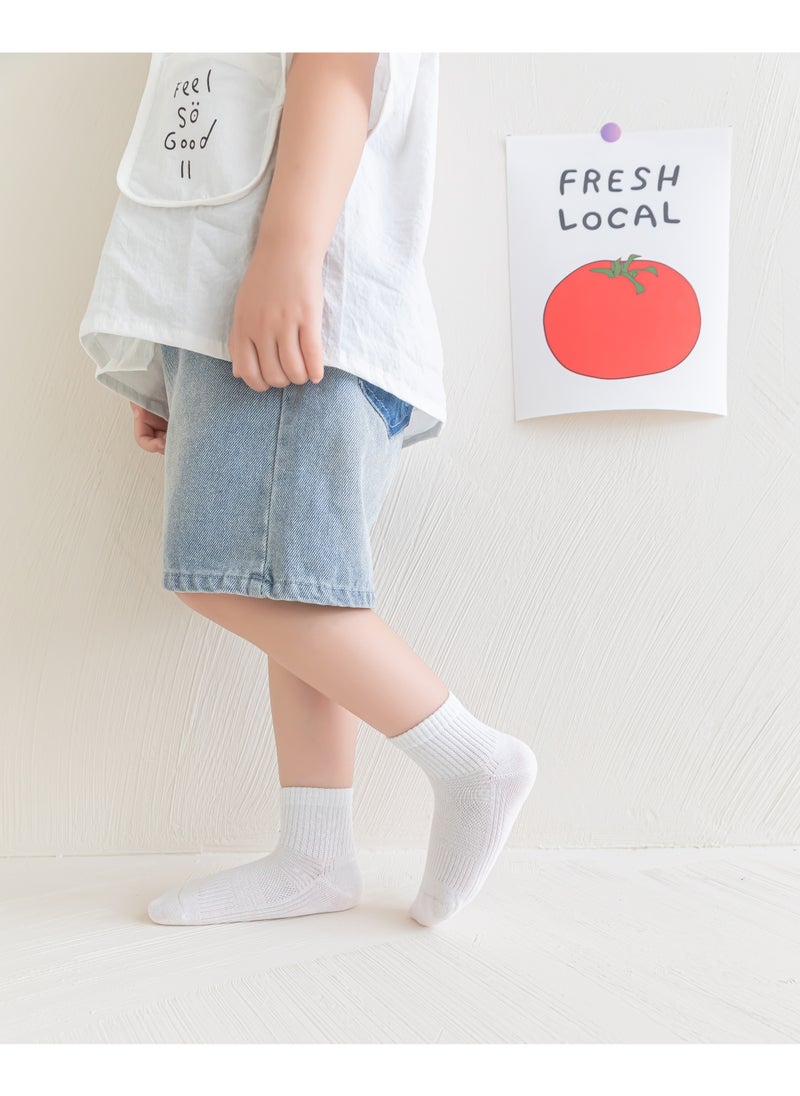 UOTOPO - UOTOPO Boys Girls Kids Children socks - Back to School 5 Pairs Cotton Rich Plain Ankle Uniform School Breathable Cotton Socks - Sizes 3-16 years - Image 1
