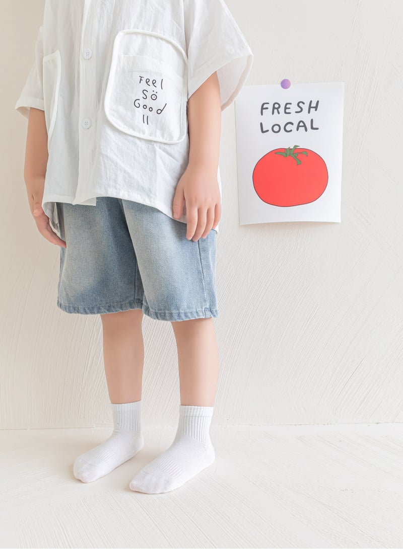 UOTOPO Boys Girls Kids Children socks - Back to School 5 Pairs Cotton Rich Plain Ankle Uniform School Breathable Cotton Socks - Sizes 3-16 years  - Image 5