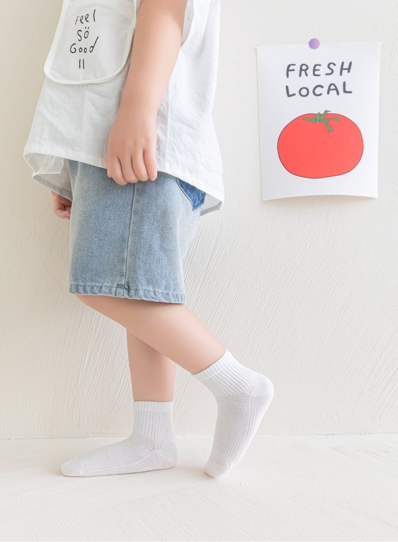 UOTOPO Boys Girls Kids Children socks - Back to School 5 Pairs Cotton Rich Plain Ankle Uniform School Breathable Cotton Socks - Sizes 3-16 years  - Image 4