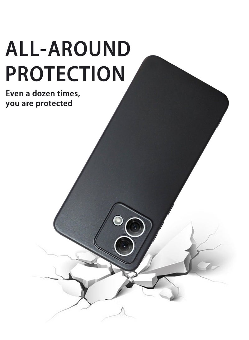 TEAM LUXURY غطاء حماية لهاتف Motorola G84 5G مع حماية من السيليكون السائل الناعم ومضاد للخدش والصدمات مع ملحقات واقية رفيعة وغطاء خلفي مريح مع ملمس مضاد لبصمات الأصابع (أسود) - Image 3