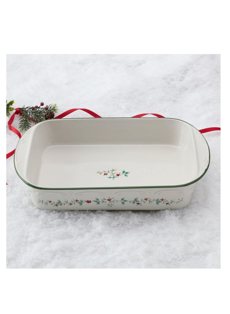 Pfaltzgraff Winterberry Rectangular Baker, 13 Inch, White - Image 4