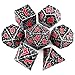 Haxtec DND Dice Set Metal Dice Compatible with Dungeons and Dragons DD Gift TTRPG Antique Iron Red Polyhedral Dice - Image 2
