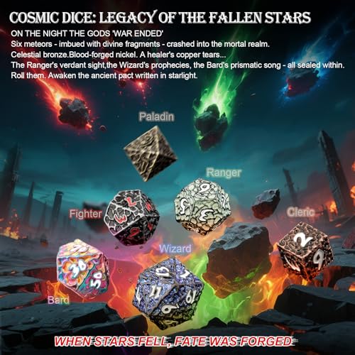 Haxtec DND Dice Set Metal Dice Compatible with Dungeons and Dragons DD Gift TTRPG Antique Iron Red Polyhedral Dice - Image 5