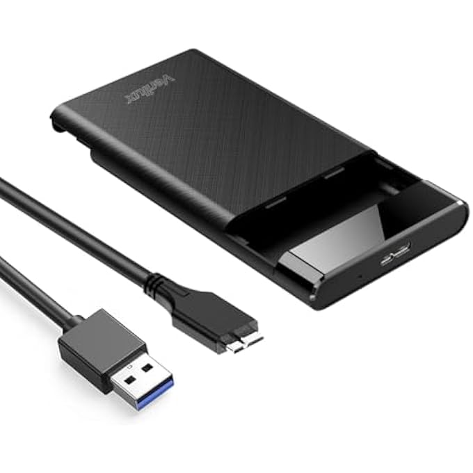 Verilux ® 2.5 INCH HARD DRIVE ENCLOSURE TOOL-FREE EXTERNAL HARD DISK CASE SATA TO USB 3.0 FOR 2.5 INCH SSD & HDD 7MM/9.5MM MAX 2TB SUPPORT SATA COMPATIBLE WITH WD SEAGATE TOSHIBA SAMSUNG HITACHI - Image 1