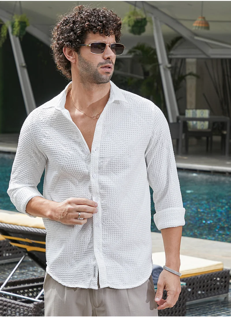 كامبوس سوترا Men's Daisy White Shard-Tactile Shirt