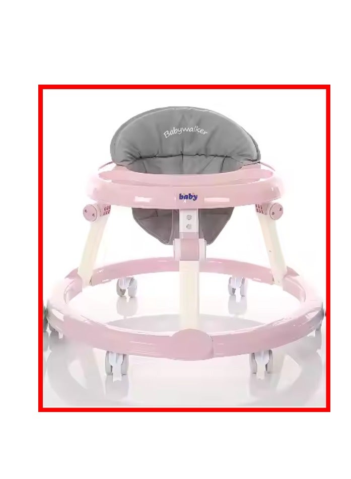 Baby Walker Baby Walker With Toys And Music - Baby Walker - For Teaching The Child To Walk - Adjustable In Height And Easily Folded - For Teaching Children To Walk And Strengthening Leg Muscles - Anti-Roll And A Fun Babysitter, Ideal For The Child And A Designated Place For Eating - Pink Color - Image 3
