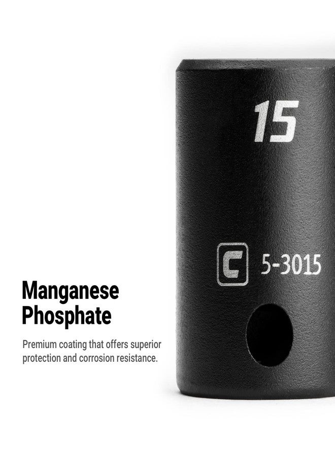 Capri Tools 24 mm Shallow Impact Socket, 3/8-Inch Drive, 6-Point, Metric - Image 4