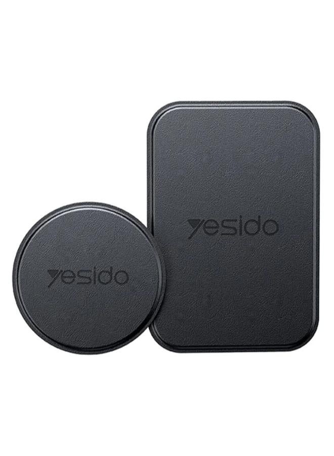 YESIDO C207 2PCS Leather Texture Alloy Sheet Self-Adhesive Phone Back Adapter for Magnetic Wireless Charger - Image 1