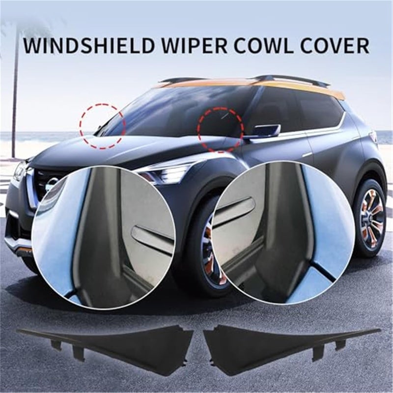 Wivplex Front Left Driver & Right Passenger Windshield Wiper Side Cowl Extension Fender Trim Cover for Nissan Rogue (2014-2020) - Image 3