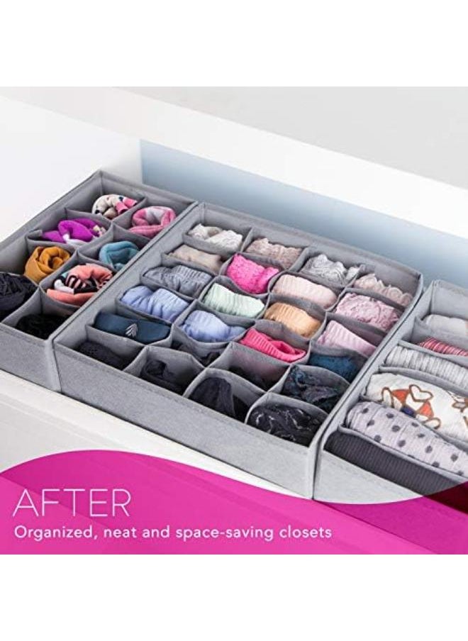 Generic Abin Living Underwear Organizer - Closet Drawers Organizer Storage For Underwear, Bra, Socks And Clothes, Drawer Organizers For Clothing, Panties Organizer For Drawer, Lingerie Organizer, Grey  - Image 5