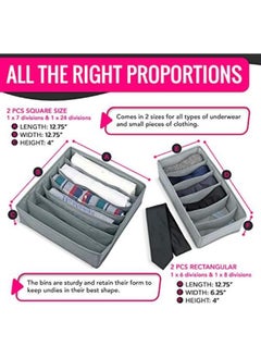 Generic Abin Living Underwear Organizer - Closet Drawers Organizer Storage For Underwear, Bra, Socks And Clothes, Drawer Organizers For Clothing, Panties Organizer For Drawer, Lingerie Organizer, Grey  - Image 2