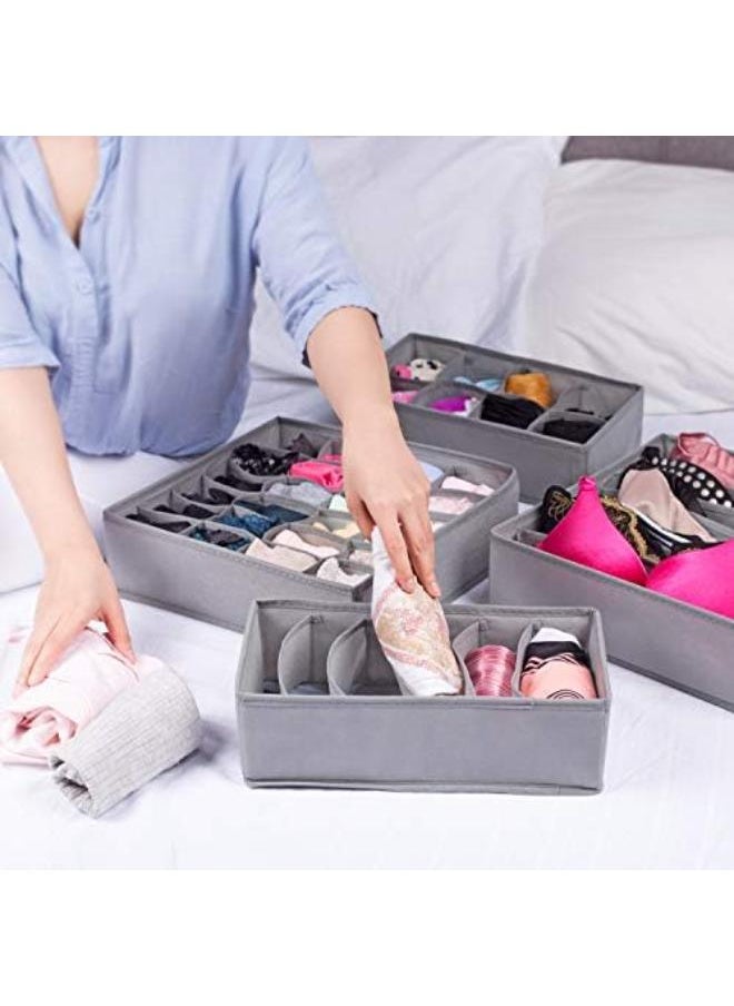 Generic Abin Living Underwear Organizer - Closet Drawers Organizer Storage For Underwear, Bra, Socks And Clothes, Drawer Organizers For Clothing, Panties Organizer For Drawer, Lingerie Organizer, Grey  - Image 3