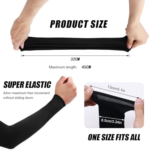Gozaqe Unisex Arm Sleeves Gloves for Men & Women,3 Pairs,UV Sun Protection Arm Sleeves,Moisture-Wicking Arm Cover for Cycling, climbing, hiking(Black&White&Blue) - Image 4